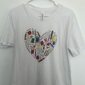 School Supplies Heart Shirt Teacher Tee